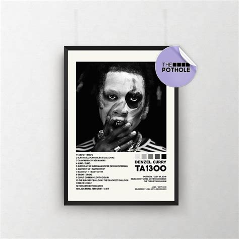 denzel curry posters ta13oo poster album cover poster etsy