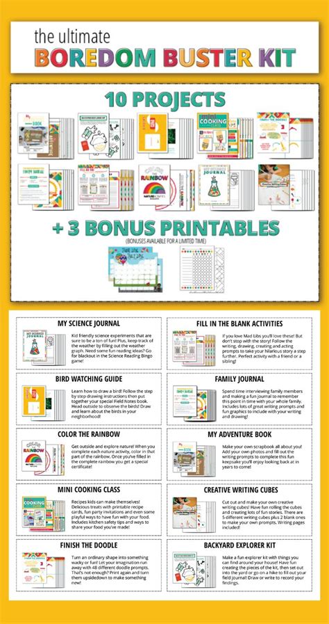 Educational Boredom Buster Printable Kit For Kids