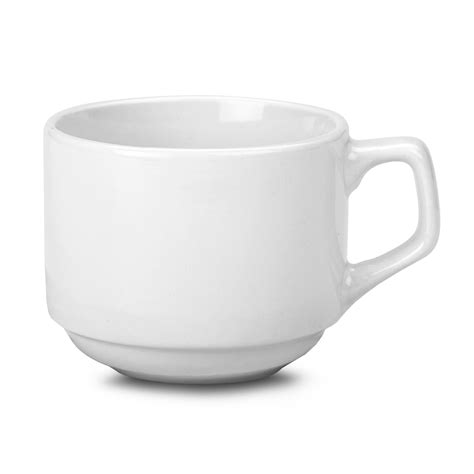 Genware White Porcelain Stacking Cup 200ml Drinkstuff