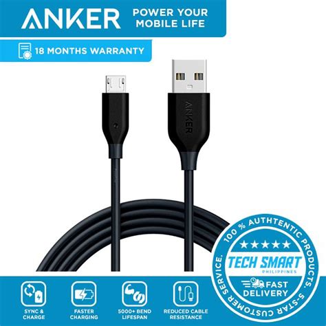 Anker Powerline Micro Usb 6ft Durable Charging Cable With 5000 Bend
