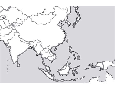 Asia Physical Map Blank