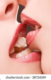 Beautiful Female Lovers Kissing Closeup Stock Photo Shutterstock