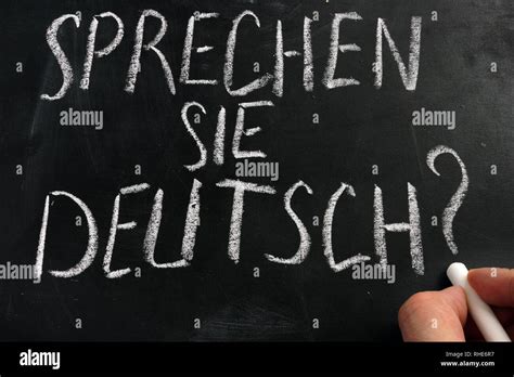 Learn German Concept Sprechen Sie Deutsch Sign On A Blackboard Stock
