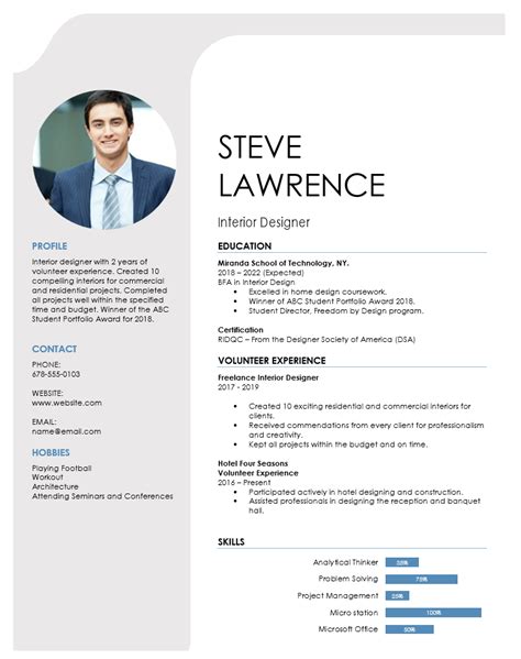 Download sample resume templates in pdf, word formats. Interior Design Resume Format For Fresher - BEST RESUME EXAMPLES