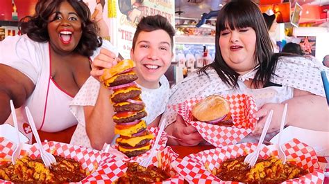 heart attack grill with hungry fat chick mukbang youtube
