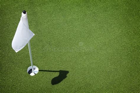 Golf Course Green Hole And Flag Stock Image Image Of Leisure