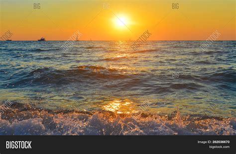 Evening Seascape Ships Image And Photo Free Trial Bigstock