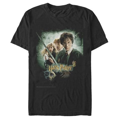 Mens Harry Potter Chamber Of Secrets Poster Graphic Tee Black Small