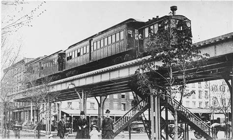 Elevated Train On Greenwich Street 1875 Photo From The Museum Of The