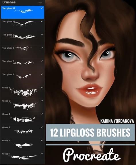 12 Lipgloss Brushes For Procreate Procreate Ipad Art Digital