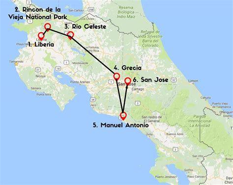 1 Week Costa Rica Itinerary Central And South Pacific C66