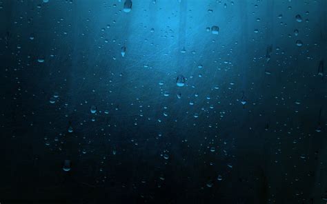 Simple Clean Rain Drops Blue Desktop Wallpaper
