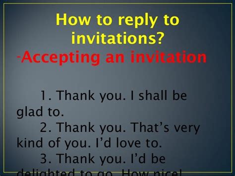 Invitations and replies to invitations