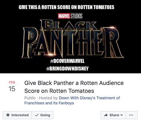 Facebook Group Plans To Sabotage Black Panther By Giving It Bad