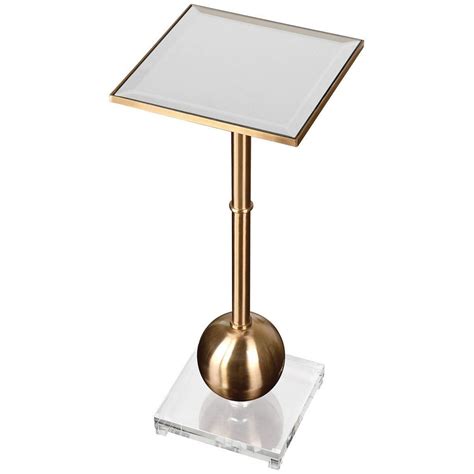 Uttermost Laton Mirrored Accent Table | Mirrored accent table, Brass accent table, Accent table
