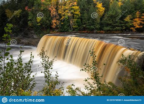 Upper Tahquamenon Falls Closeup Waterfall Photo In Upper Michigan With