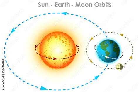 Obraz Orbits Sun Earth Moon Orbits Orbit Movements With Directions
