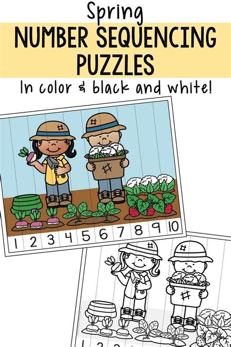 Spring Number Sequencing Puzzles Kindergartenmath 1stgrademath