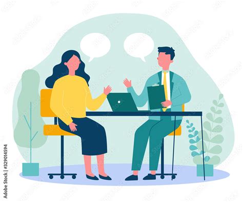 Candidate And Hr Manager Having Job Interview Business Man And Woman