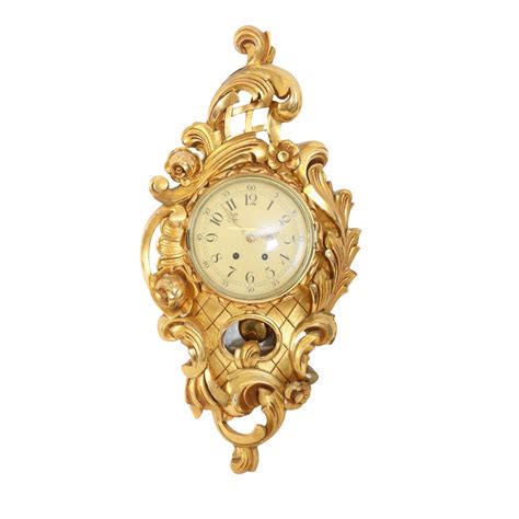 1900s Antique Rococo Style Wall Clock Chairish