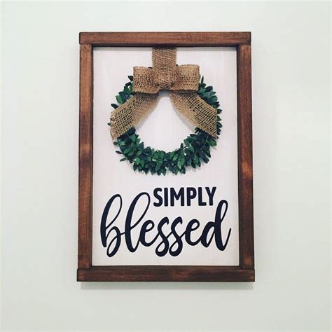 Rustic White Wooden Framed Simply Blessed Framed Sign Etsy In 2021