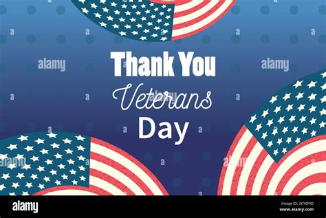 Happy Veterans Day Thank You American Flags Celebration National