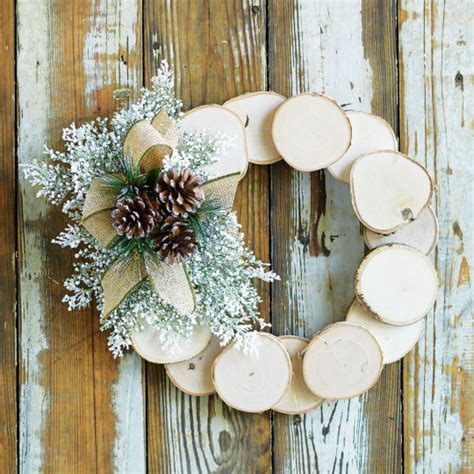 Birch Slice Wreath Wreaths Holiday Wreaths Christmas Crafts