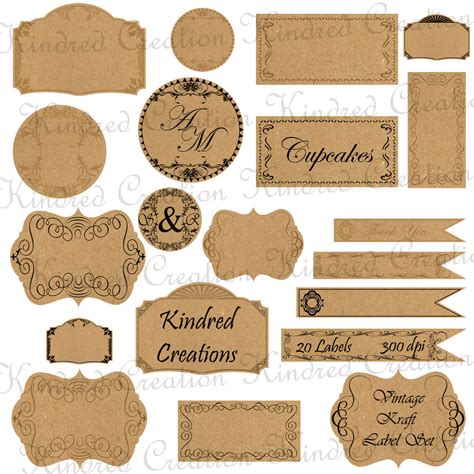 Pick your favorite design, download it, enter your name and address information, and print. Vintage Kraft Labels - Kindred Creations