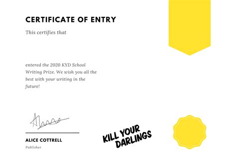 Announcing The Winner Of The 2020 Kyd School Writing Prize — Kill Your Darlings