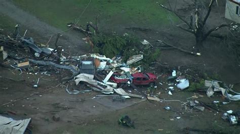 Tornado In Oklahoma Aerial View Of Damage In Wayne Mcclain County