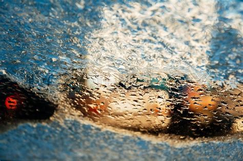 Melting Frozen Windshield On A Cold Stock Image Colourbox