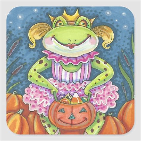 Hoppy Halloween Frog Stickers Sheet Square Frog Art Frog Pictures