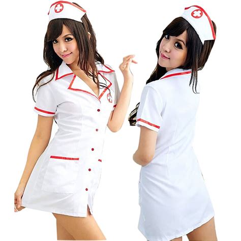 2018cotton Sexy Cosplay Costume Nurse Sexy Set Fantasias Sexy Erotic Nurse Uniform Tempt V Neck