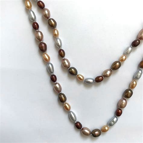Multi Coloured Freshwater Pearl Necklace Etsy Uk