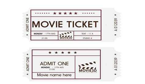 Blank Tickets Set Realistic White Mockup Ticket For Concert Boarding