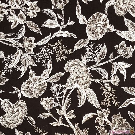 Black Vintage Flower Pattern Fabric By Timeless Treasures Modes4u