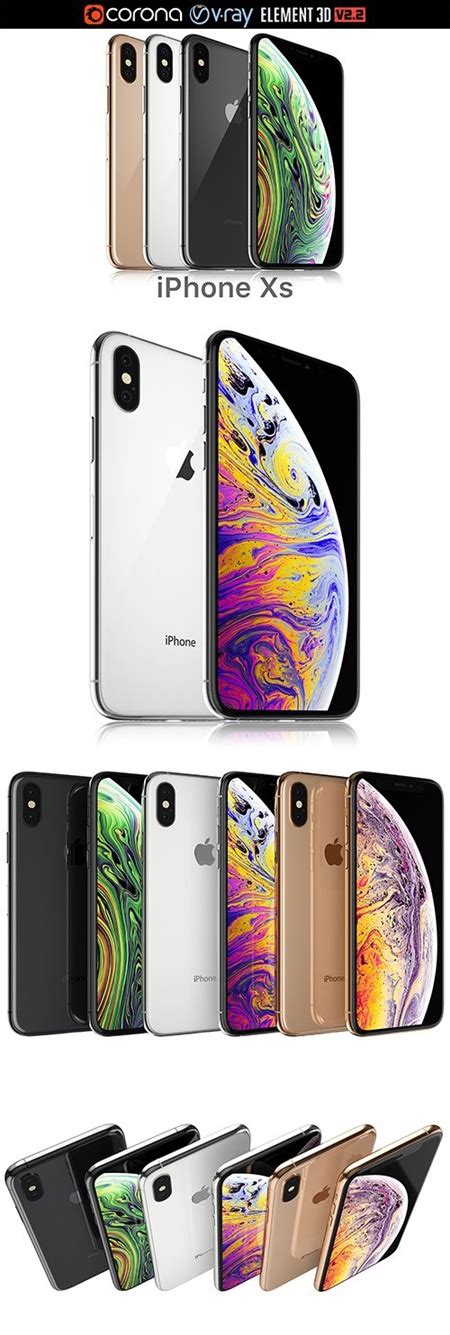 Cubebrush Apple Iphone Xs All Colors Down3dmodels