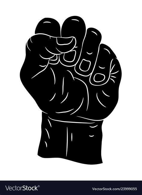 Clenched Fist Symbol Icon Design Beautiful Vector Image