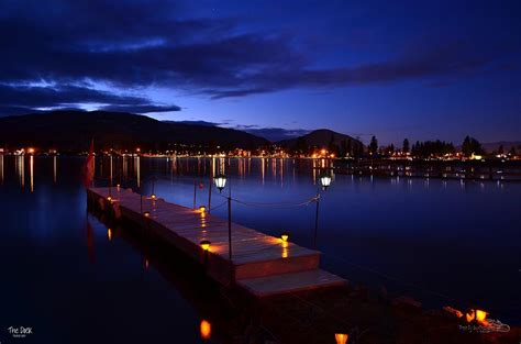 The Dock At Night Skaha Lake 02 21 2014 Photograph By Guy
