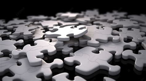 Interlocking White Puzzle Pieces In 3d Render Background Puzzle Shape