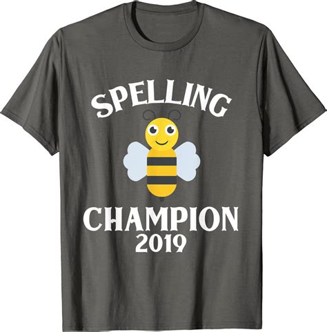 Spelling Bee Champion 2019 T Shirt Trophy Kids Winner T
