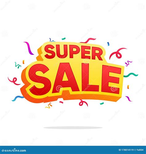 Super Sale Banner Template Design Isolated On White Background Stock