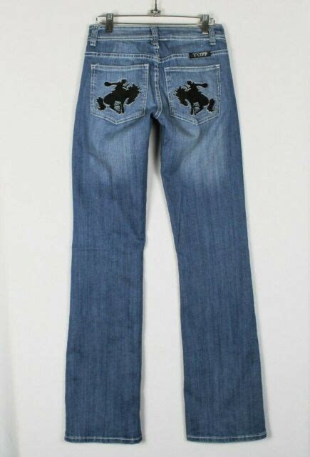 Cowgirl Tuff Wild N Wooly Womens Rodeo Riding Jeans Sz 26 X 35 Ebay