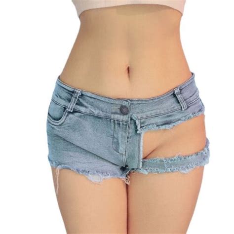 Femme Short Jeans Vieilli Taille Basse Sexy Pantalon Déchiré Vêtement De Soirée Ebay