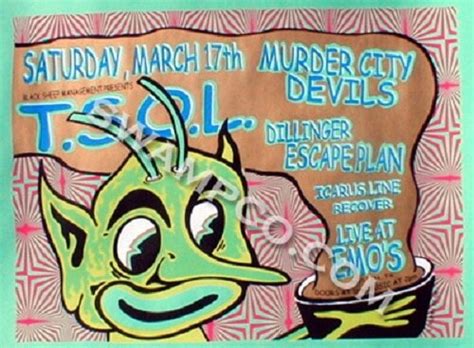murder city devils poster w dillinger escape plan 2001 concert etsy