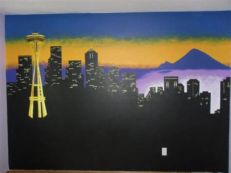 Seattle Skyline Mural Mollys Visual Expressions