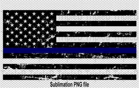 Thin Blue Line Distressed Usa Flag Afbeelding Door Triplebcraft