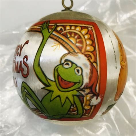 Vtg 1979 1980 Hallmark Muppets Satin Ball Xmas Ornament Kermitmiss