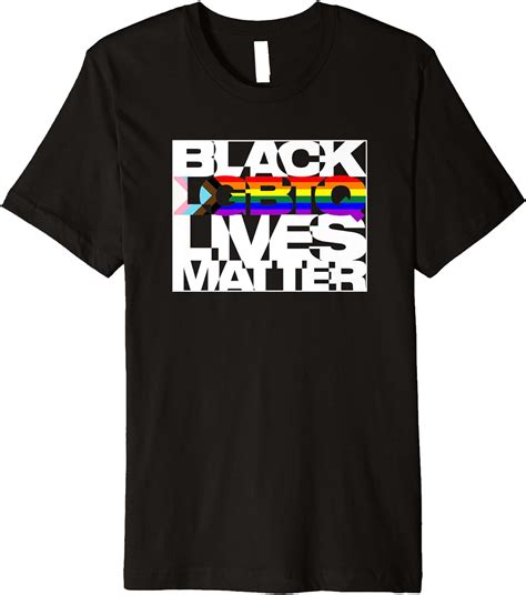 Amazon Com Black LGBTQ Lives Matter Progress Pride Flag Premium T