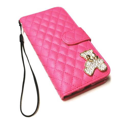 Iphone 6 Case Pink Luxury Leather With Gold Teddy Bear On Luulla